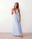 Halter Maxi Dress Women Summer Spaghetti Strap V-Neck Backless