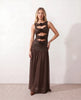 Sequined Maxi Dress Women Formal Drop Waist Cutout Sleeveless