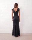 Sequined Maxi Dress Women Formal Mermaid V-Neck Front Slit