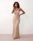 Sequin Maxi Dress Women Corset Basque Waist Backless Formal