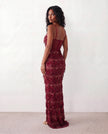 Sequin Maxi Dress Women Corset Basque Waist Backless Formal