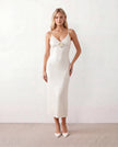 Sequined Midi Dress Women V-Neck Spaghetti Strap Backless Formal