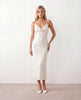 Sequined Midi Dress Women V-Neck Spaghetti Strap Backless Formal