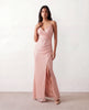 Sequined Maxi Dress Women Formal Wrap V-Neck Side Slit Low Back
