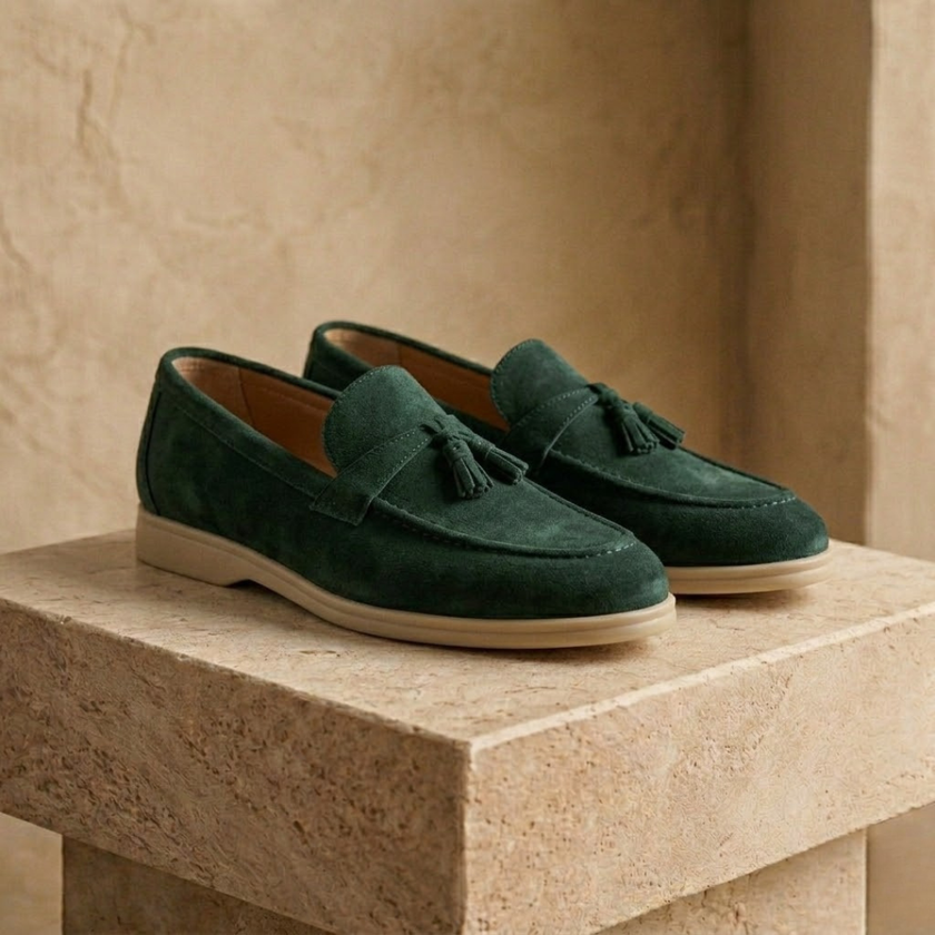 Men's casual suede shoes by FJØRNA with lace-up design, featuring a stylish and comfortable smart casual look.