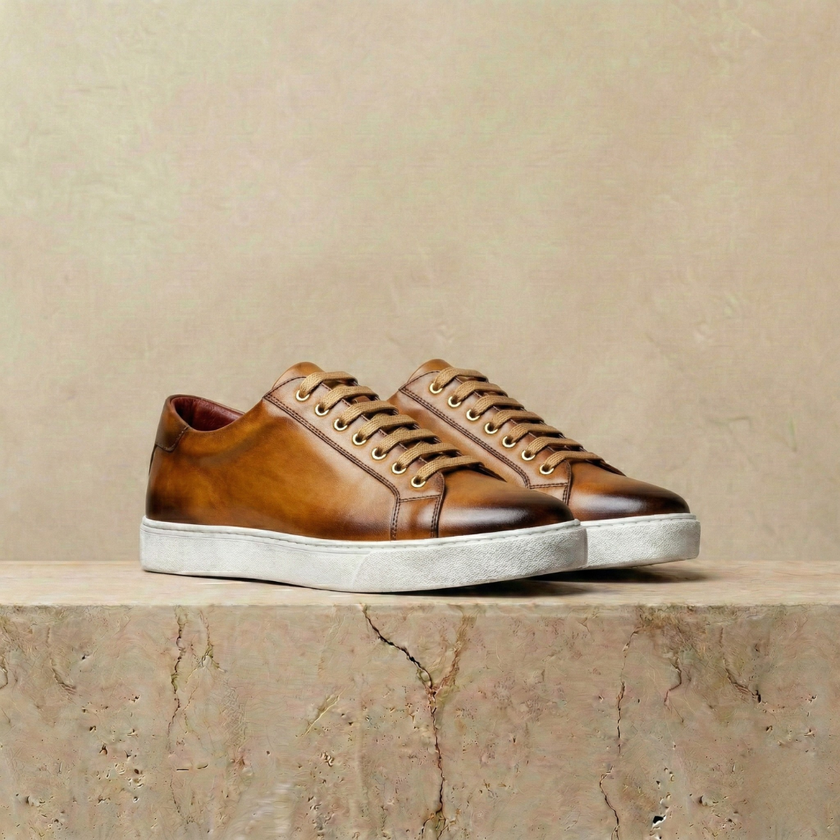 Men's genuine leather shoes by FJØRNA, stylish smart leather shoes with sleek design and polished finish.
