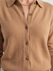 Cardigan Women Wool Polo Collar Button Old Money