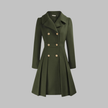 Double-Breasted Coat Women Long Sleeve Tailored Button Front