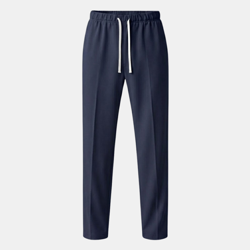 Men's wide-leg drawstring joggers by FJØRNA, relaxed casual sweatpants in soft fabric with elastic waistband and relaxed fit.
