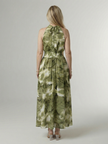 FJØRNA women’s summer midi dress with halter neck and sleeveless design, casual style perfect for warm weather.