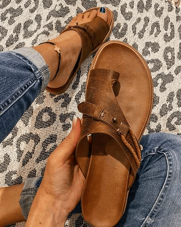 FJØRNA women's orthopedic heeled open-toe sandals with cushioned footbed and stylish design for comfortable summer wear