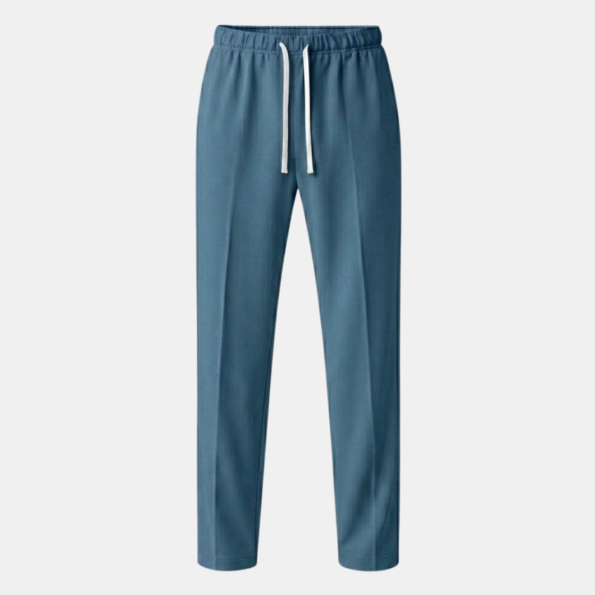 Men's wide-leg drawstring joggers by FJØRNA, relaxed casual sweatpants with a comfortable fit and adjustable waistband.