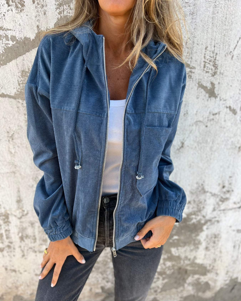 Hayden Evelissa | Women's Classic Corduroy Hooded Cardigan Sweater