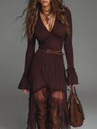 FJØRNA mesh pleated midi dress with casual style, featuring a flowy, lightweight fabric and elegant pleats.