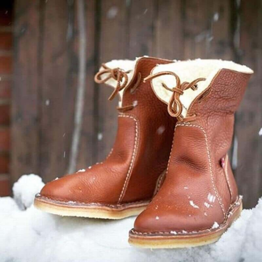 Insulating | Women's and waterproof boots with Leather Comfortable Casual Everyday