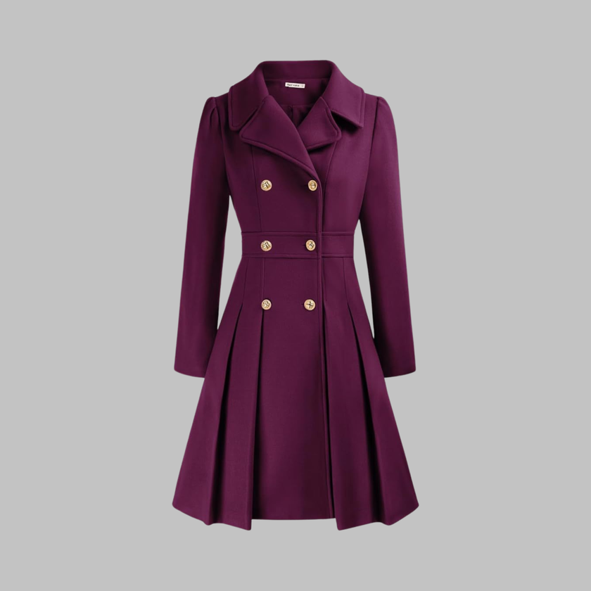 Double-Breasted Coat Women Long Sleeve Tailored Button Front