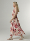 FJØRNA women's summer midi dress with halter neck and sleeveless design, casual style, shown on a model.