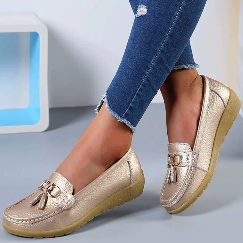 FJØRNA women's orthopedic loafers with non-slip waterproof soles, stylish slip-on shoes for comfortable, supportive wear
