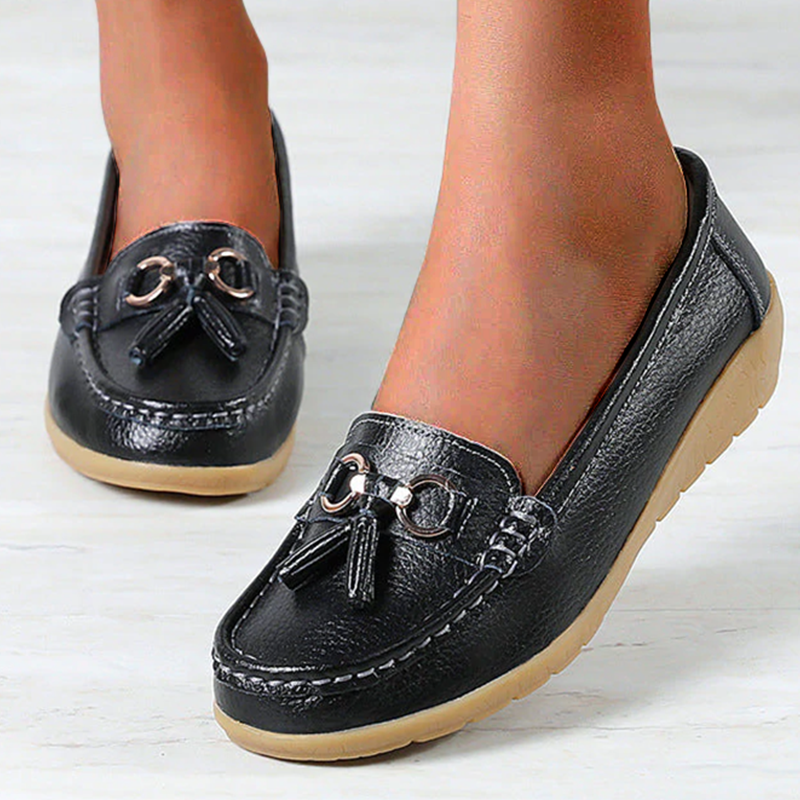 FJØRNA women's orthopedic loafers with non-slip waterproof soles, stylish slip-on shoes for comfortable support and everyday wear.