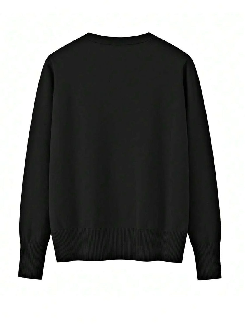 Tilde | Women's Ribbed V-Neck Button-Front Cardigan