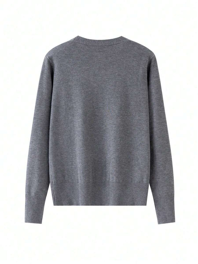 Tilde | Women's Ribbed V-Neck Button-Front Cardigan