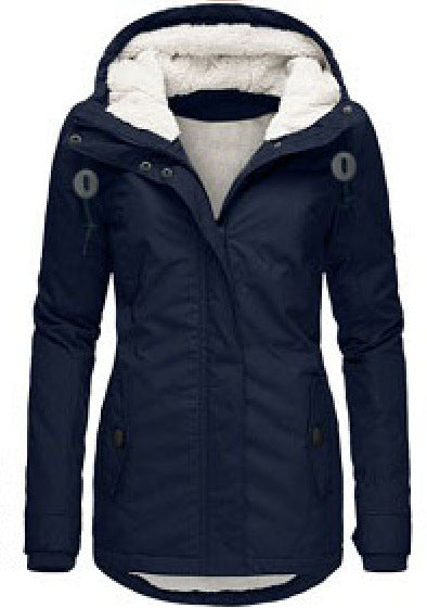 Elin | Women's Wool Hooded Buckle Fleece Jacket with Pockets