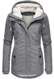 Elin | Women's Wool Hooded Buckle Fleece Jacket with Pockets