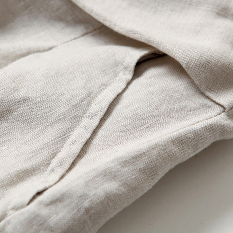 Lightweight summer women's trousers by FJØRNA, wide-leg high waist design with pockets, perfect for warm-weather wear.