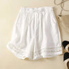 FJØRNA women's lightweight summer shorts with elastic waist and floral pattern, perfect for casual warm-weather wear.
