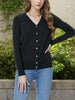 Tilde | Women's Ribbed V-Neck Button-Front Cardigan