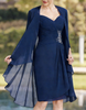 Navy blue tulle midi dress for women by FJØRNA, pleated two-piece set with a flowing skirt and elegant design.