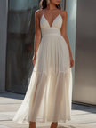 FJØRNA spaghetti-strap pleated flowing maxi dress, summer dress with a breezy, elegant design and lightweight fabric.