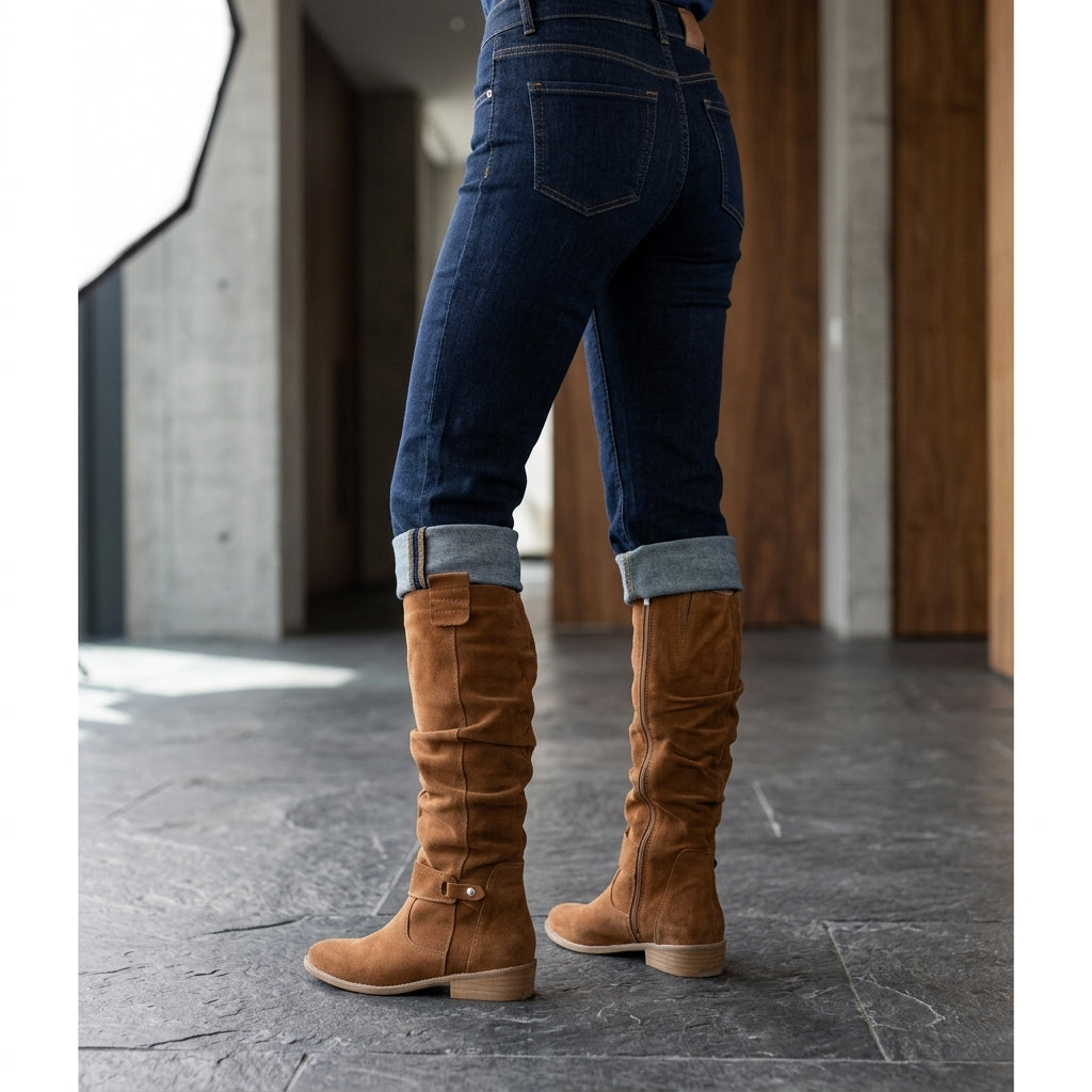 Slouchy Knee-High Suede Boots for Women | Beaulieu