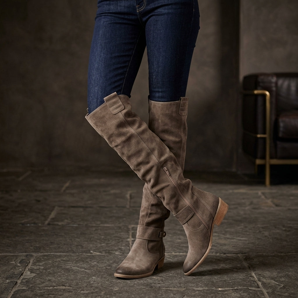 Slouchy Knee-High Suede Boots for Women | Beaulieu