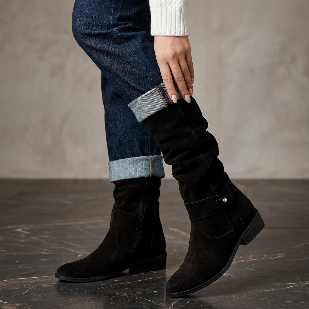 Slouchy Knee-High Suede Boots for Women | Beaulieu