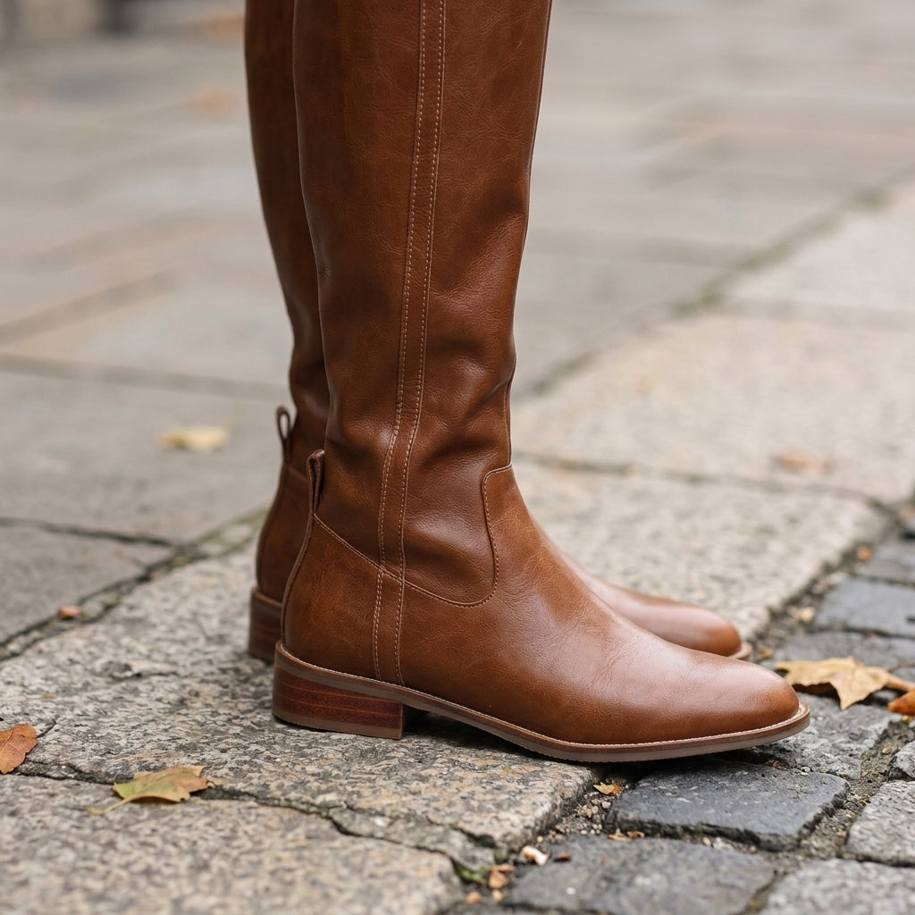Knee-High Italian Leather Boots with Sleek Silhouette for Women | Salerno