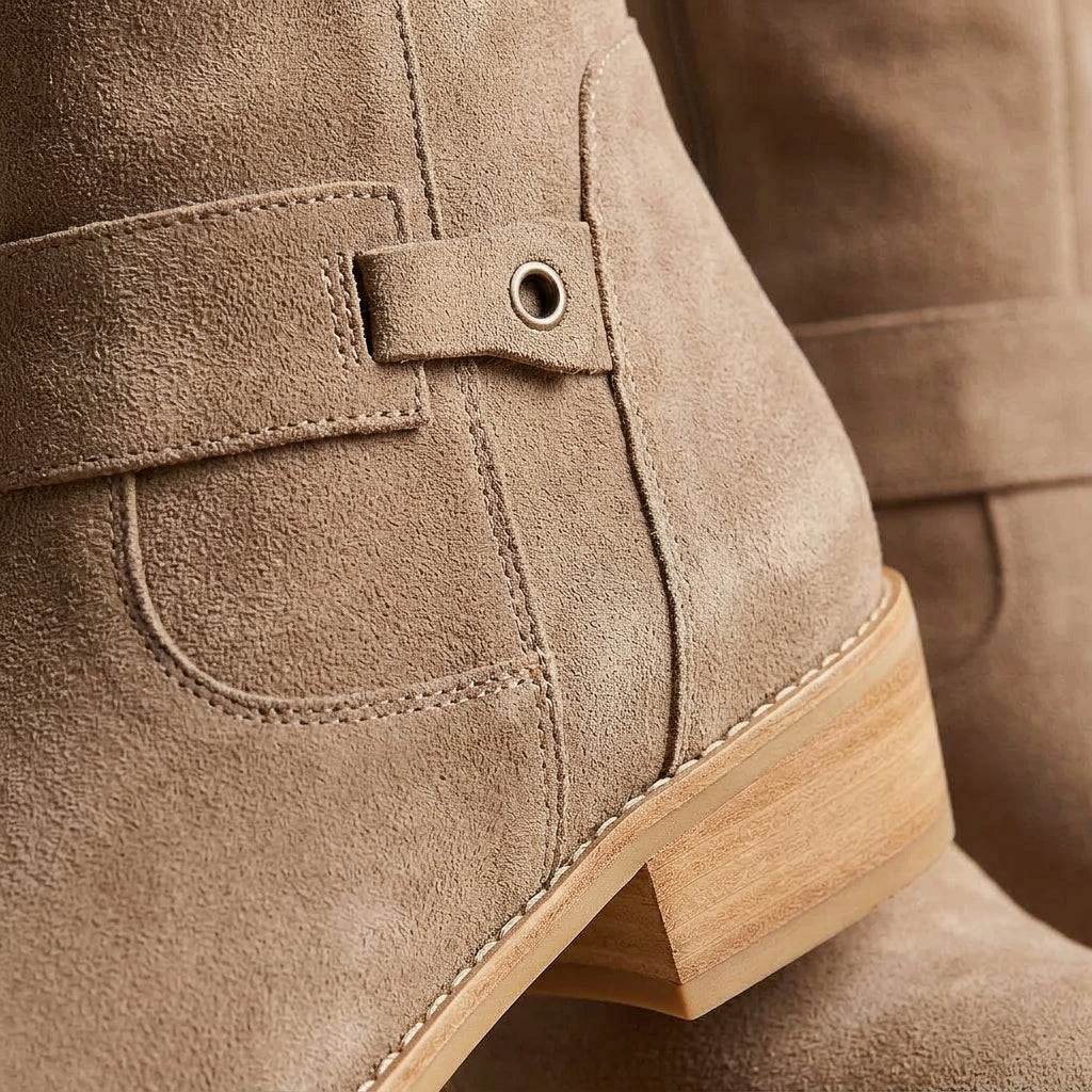Knee-High Suede Boots with Block Heel for Women | Isabetta