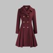 Double-Breasted Coat Women Long Sleeve Tailored Button Front