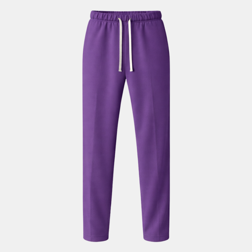 Men's wide-leg drawstring joggers by FJØRNA, relaxed casual sweatpants with elastic waist and loose fit in soft fabric.