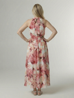 FJØRNA summer midi dress for women featuring a halter neck and sleeveless casual design, ideal for warm weather.