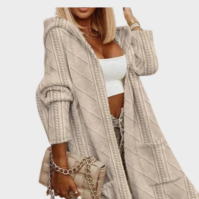 Johani | Women's Versatile Knit Hooded Cardigan Sweater with Cozy for Layering