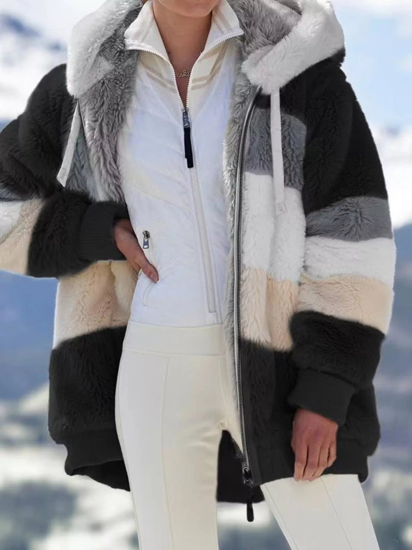 Erika | Women's Plus-Size Hooded Zip-Up Sherpa Winter Jacket