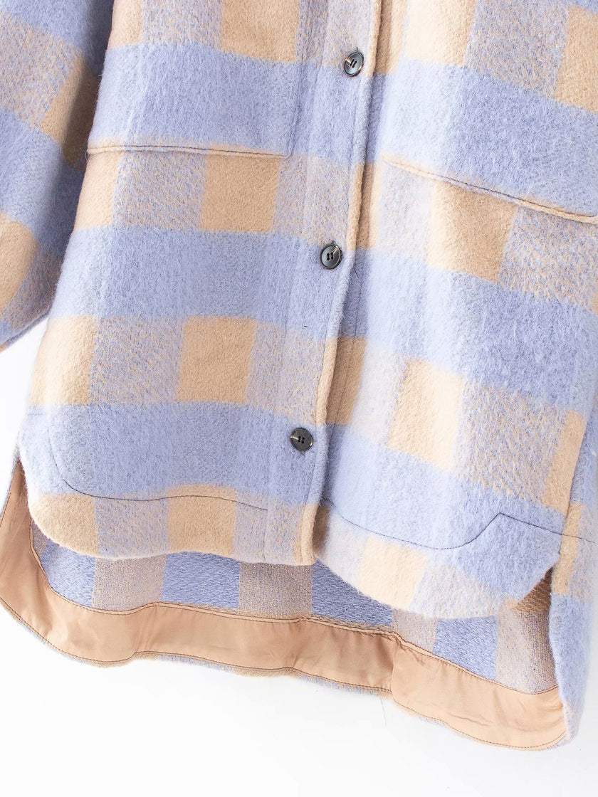 Shirt Jacket Women Relaxed Fit Button Front Drop Shoulder