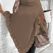 Hanne | Women's Faux-Fur Turtleneck Oversized Knit Poncho