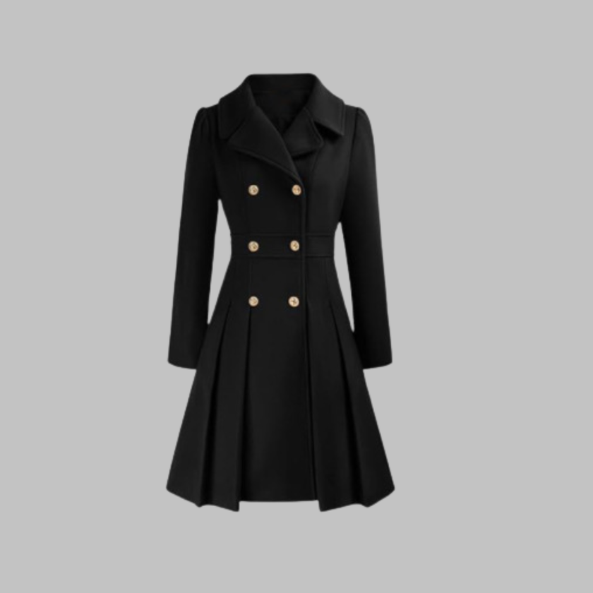 Double-Breasted Coat Women Long Sleeve Tailored Button Front