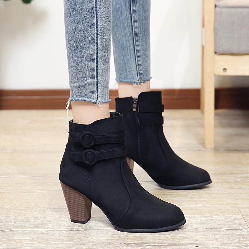 Amara | Women's Block Heel Ankle Style Boots with a Step