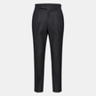 Men's blue straight-leg cotton trousers by FJØRNA, slim fit chinos, front view showing classic design and tailored fit.