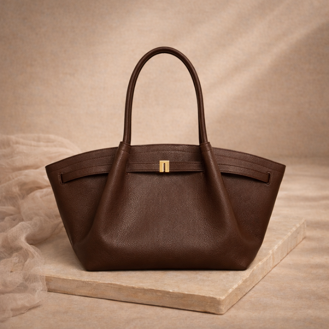 FJØRNA vegan leather medium waterproof work tote bag with sturdy handles and spacious interior for daily organization.