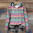 Julie | Women's Cozy Oversized Knit Nordic Hoodie Sweatshirt
