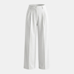 Women’s high-waist wide-leg tailored trousers by FJØRNA, loose pull-on pants in a neutral fabric, styled for a modern look.